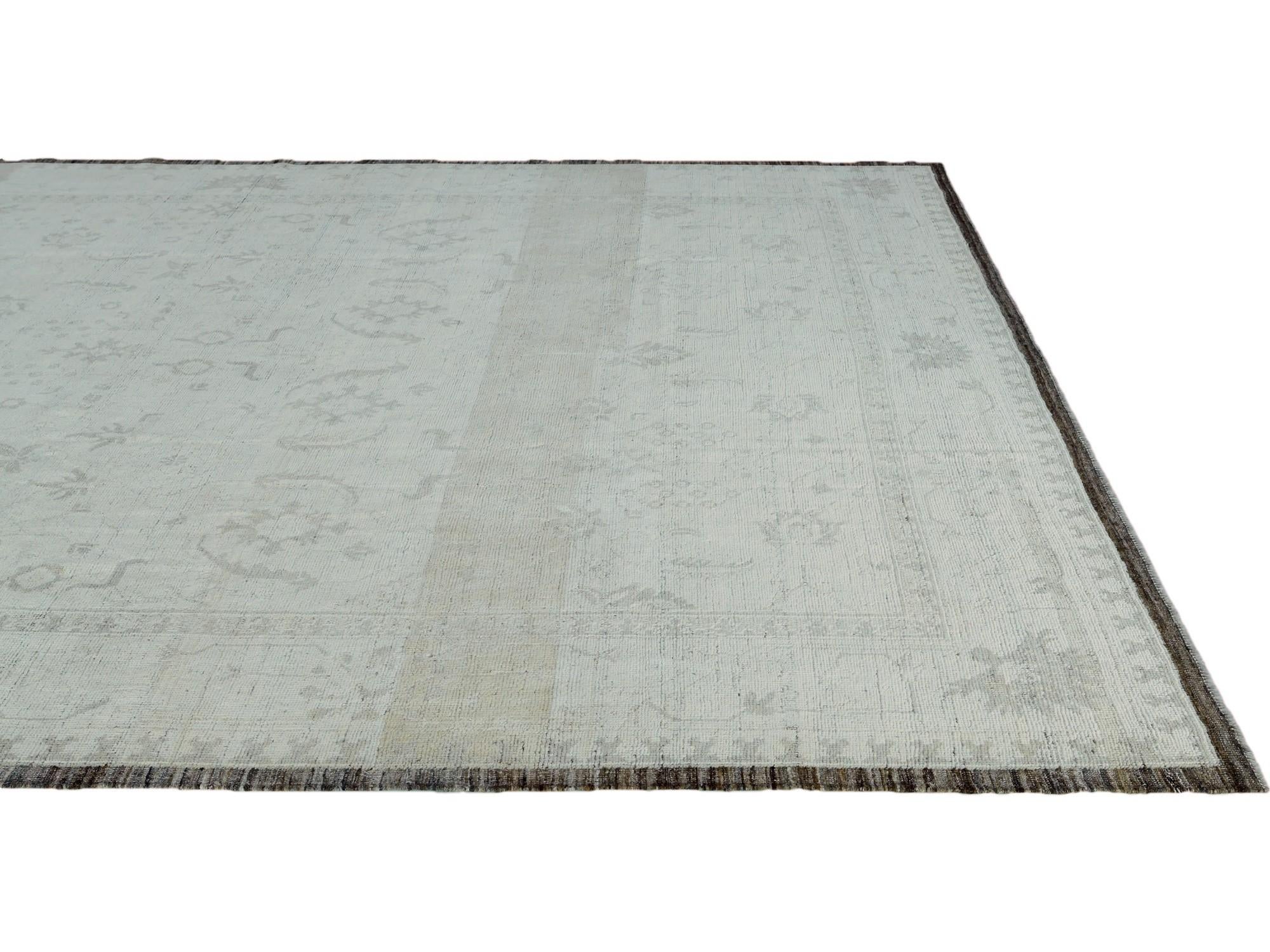 10' 5 x 14' 1 Hand Knotted Oushak Wool Rug