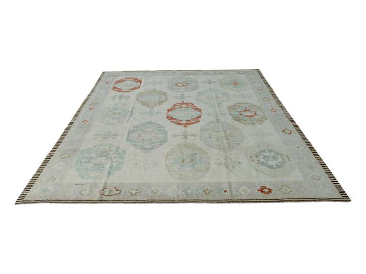 9' 5 x 12' 8 Hand Knotted Oushak Wool Rug