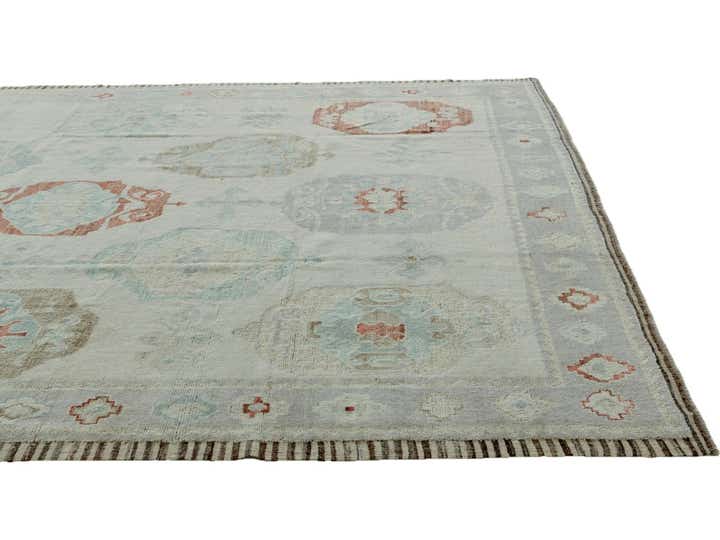 9' 5 x 12' 8 Hand Knotted Oushak Wool Rug