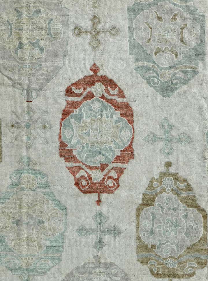 9' 5 x 12' 8 Hand Knotted Oushak Wool Rug