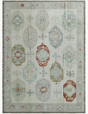 9' 5 x 12' 8 Hand Knotted Oushak Wool Rug