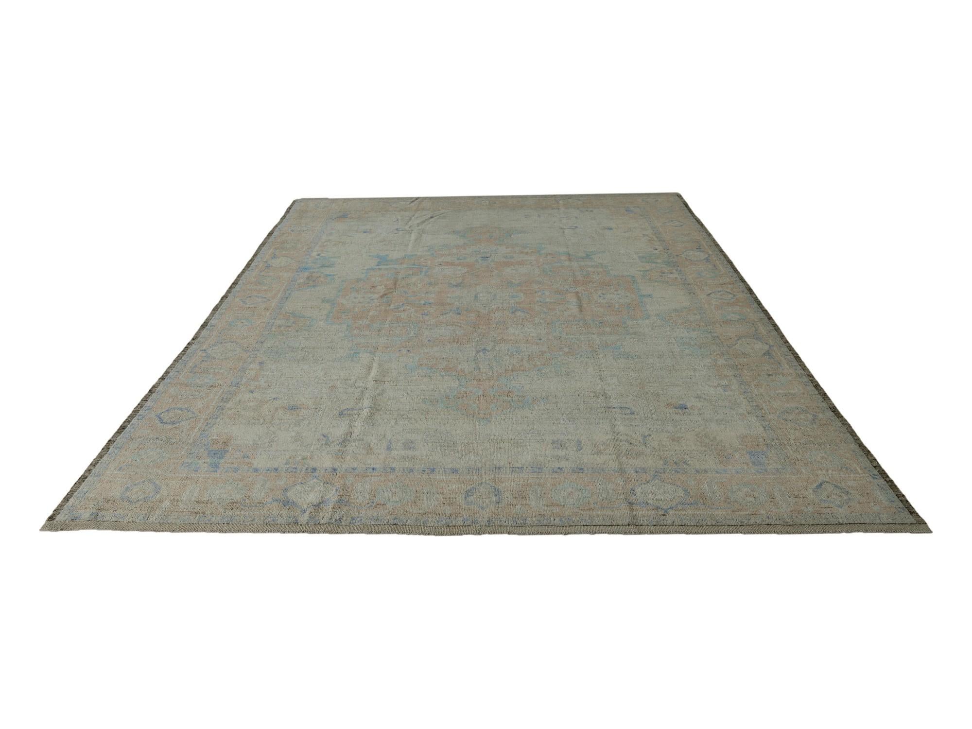 10' 6 x 14' 4 Hand Knotted Oushak Wool Rug