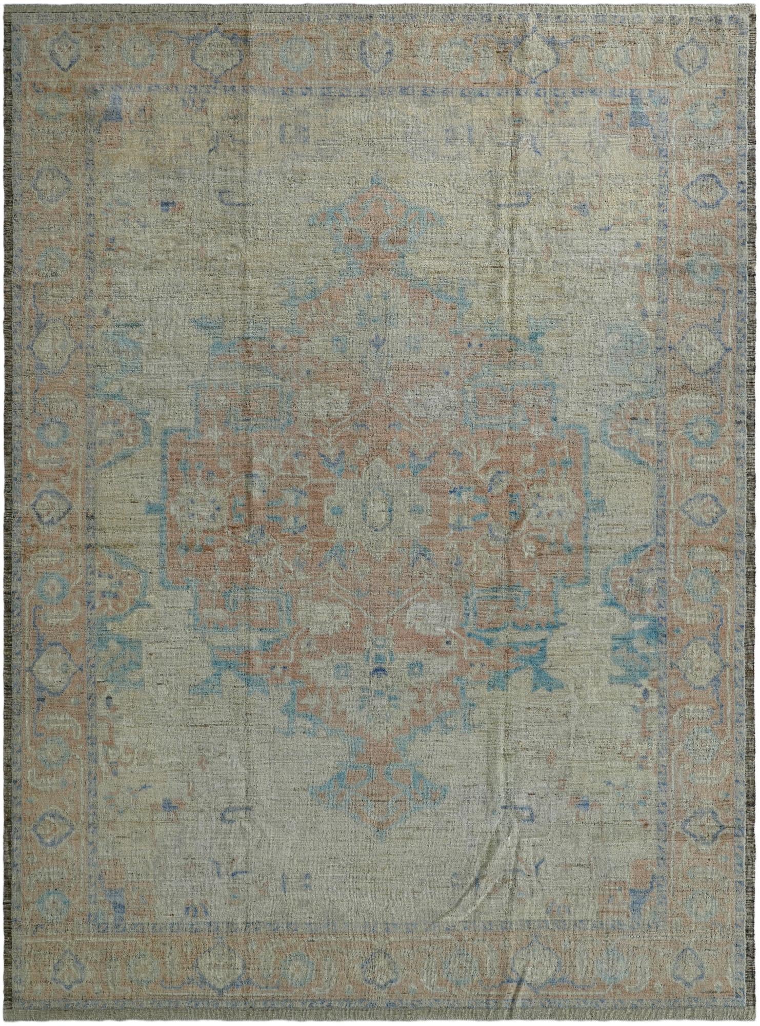 10' 6 x 14' 4 Hand Knotted Oushak Wool Rug