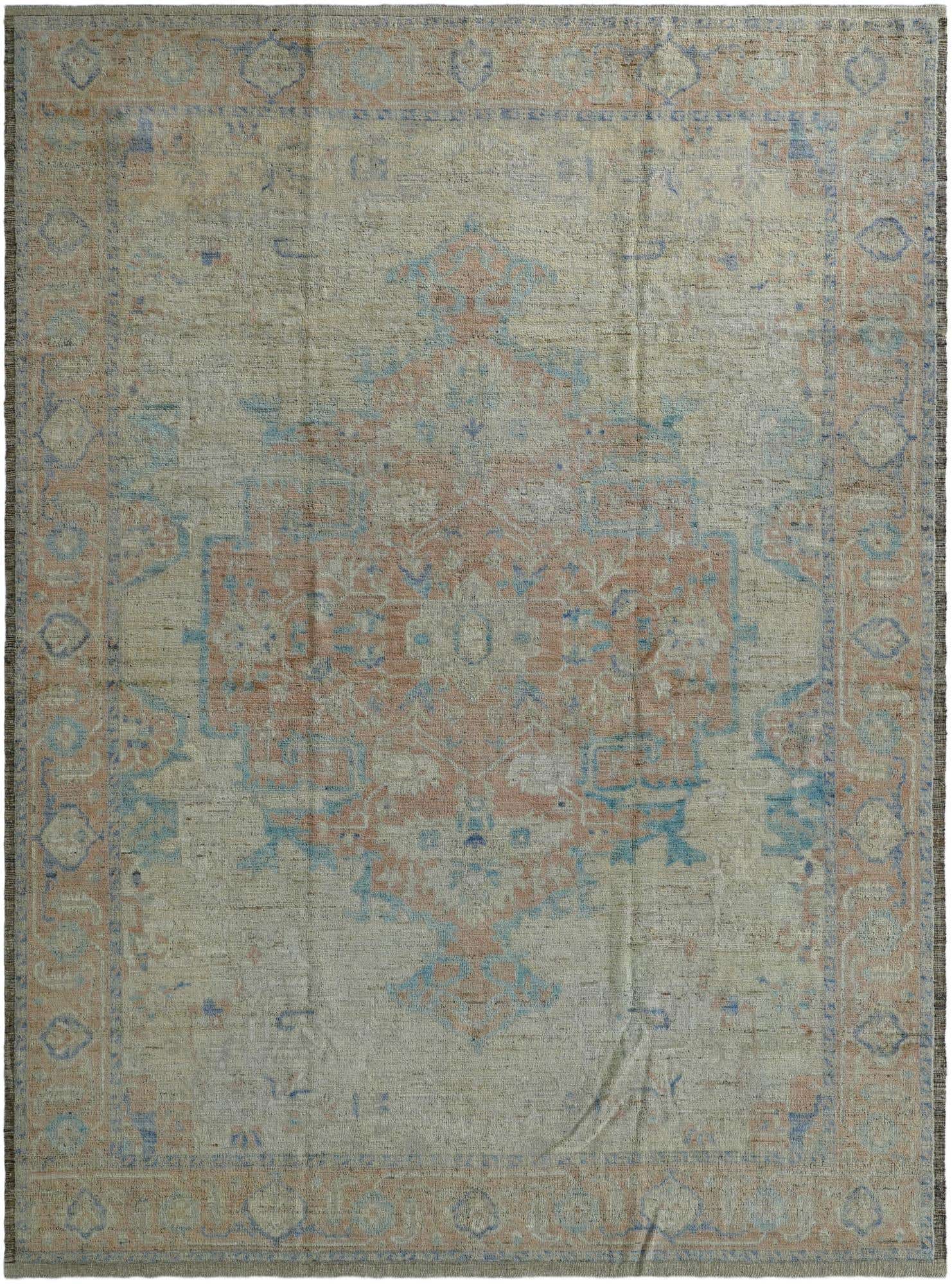 10' 6 x 14' 4 Hand Knotted Oushak Wool Rug