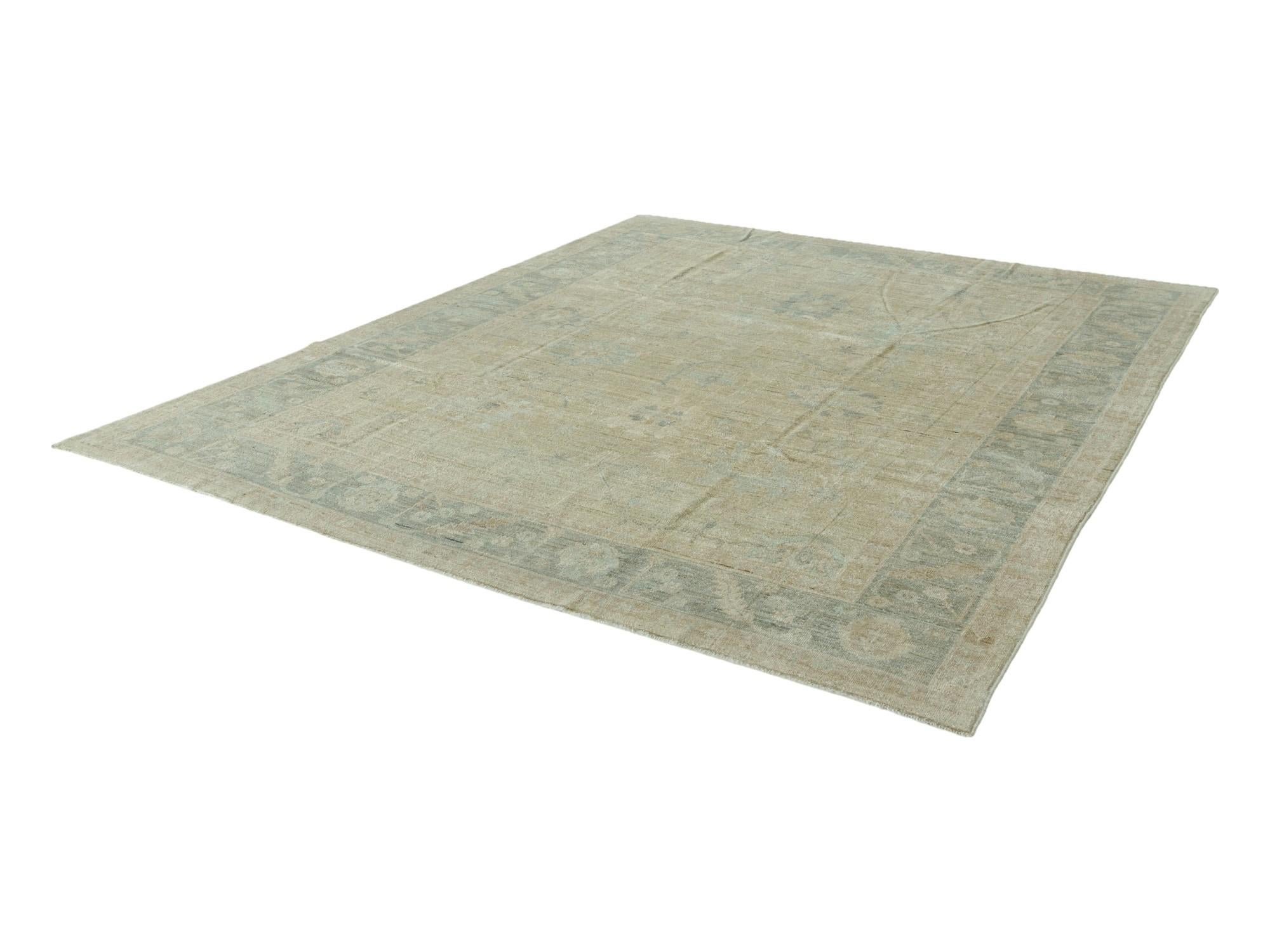 9' 4 x 11' 9 Hand Knotted Oushak Wool Rug
