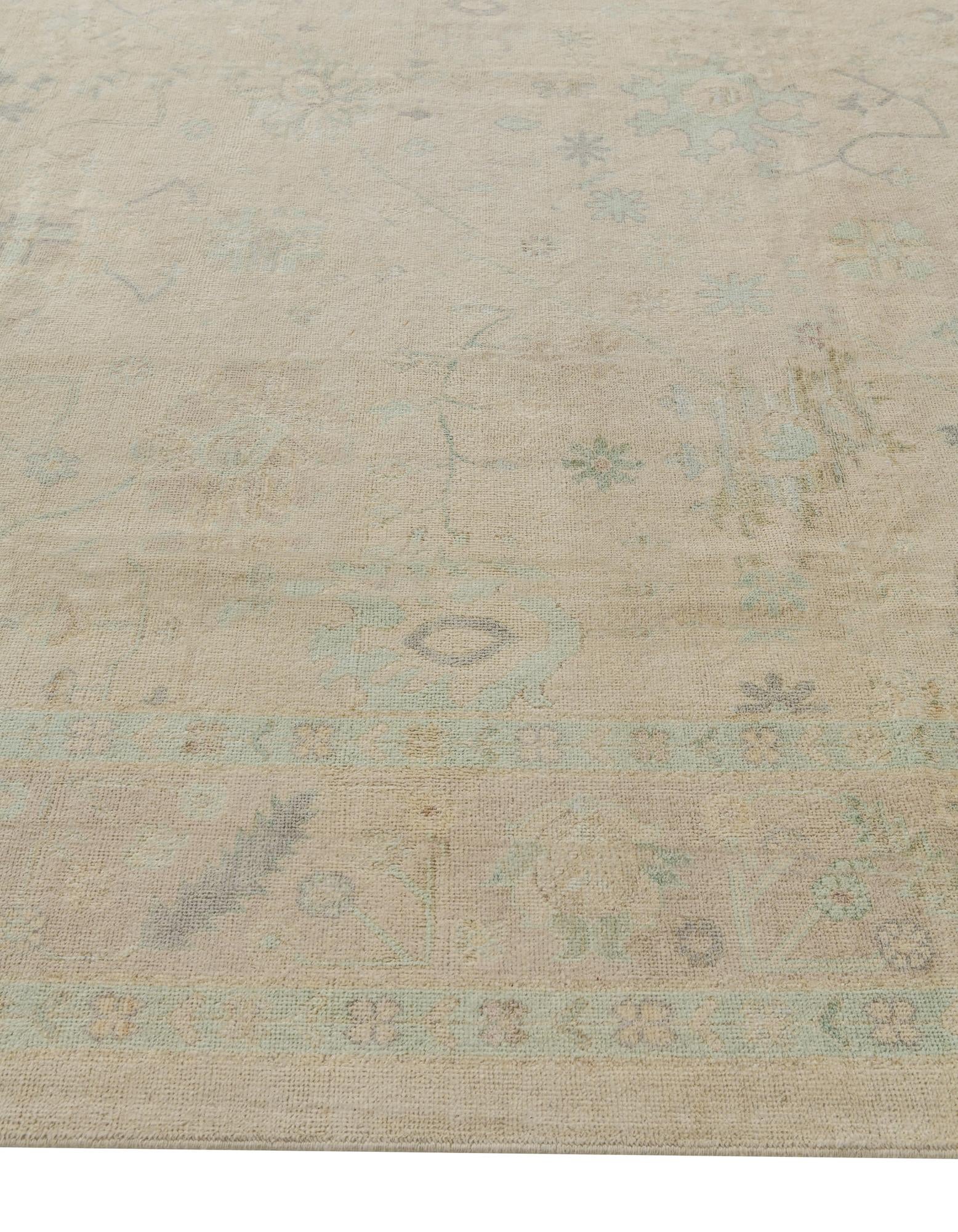 8' 4 x 9' 7 Hand Knotted Oushak Wool Rug