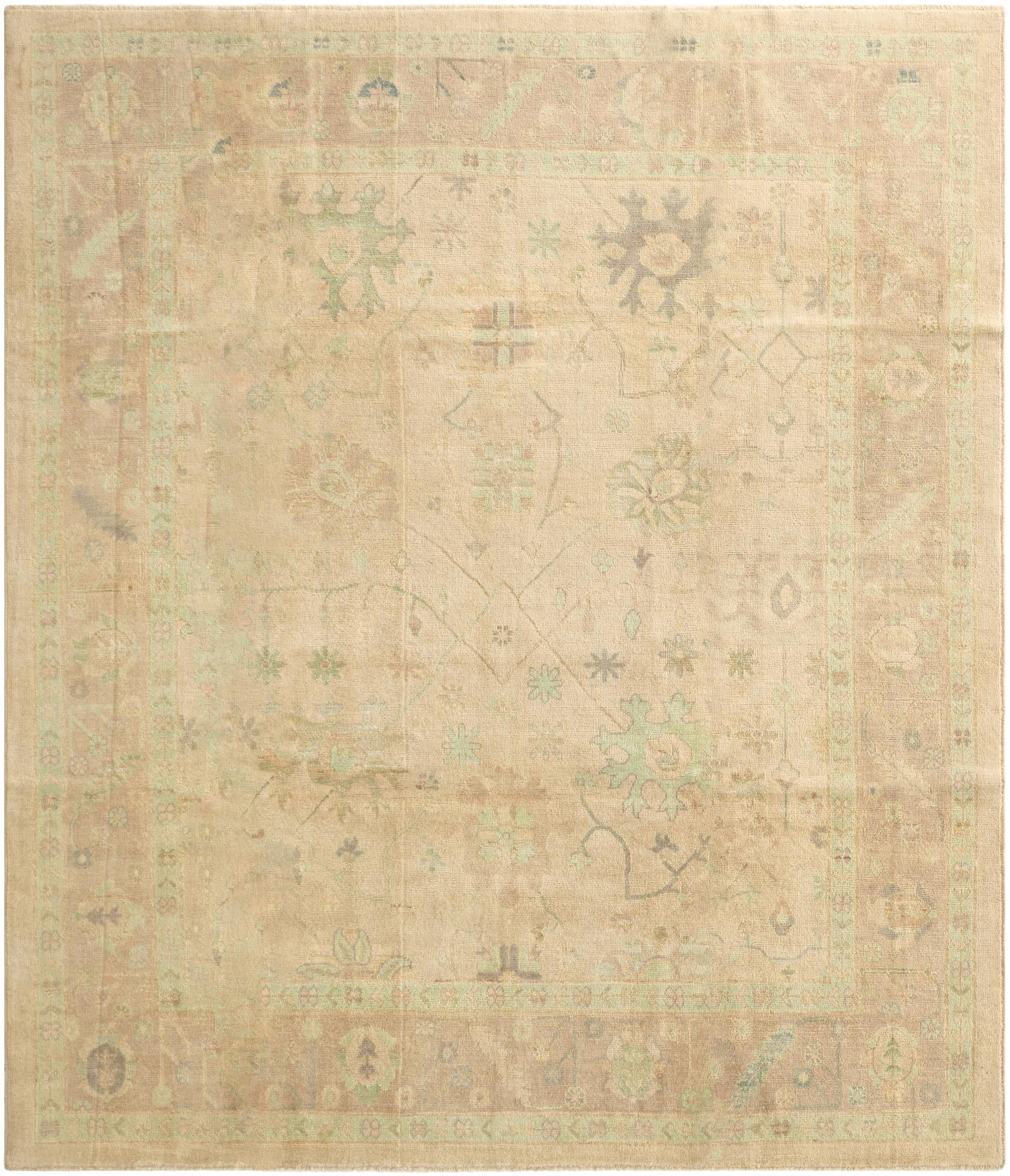 8' 4 x 9' 7  Hand Knotted Oushak Wool Rug