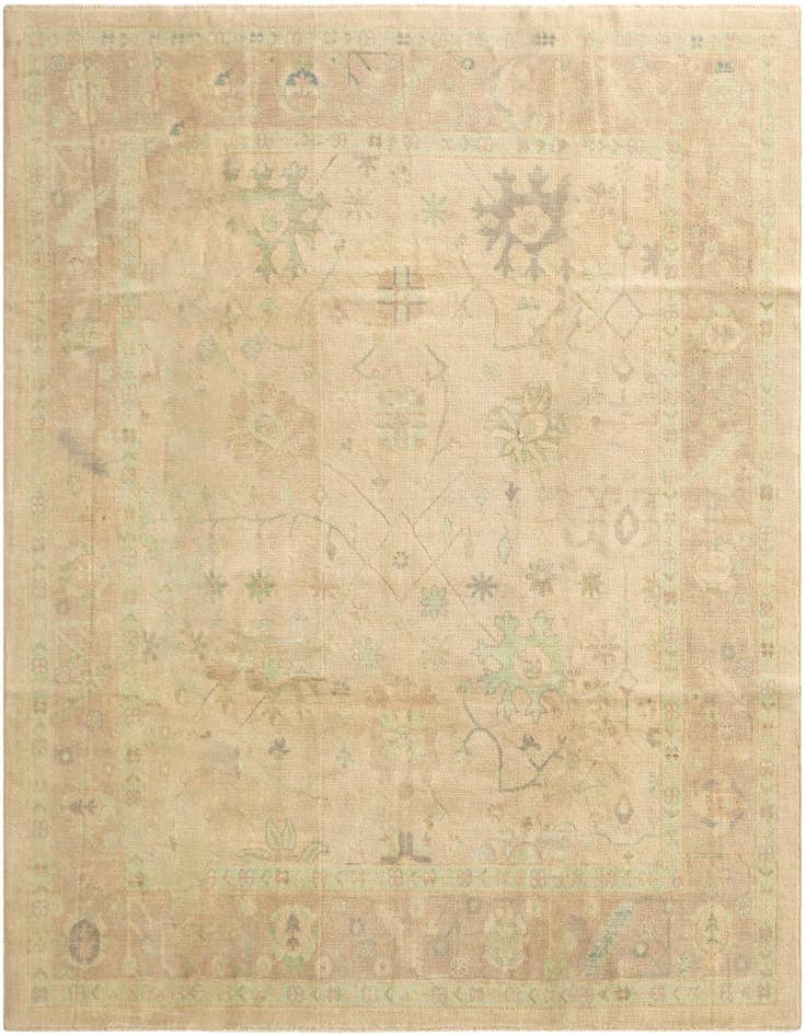 Detail image of 8' 4 x 9' 7 Hand Knotted Oushak Wool Rug