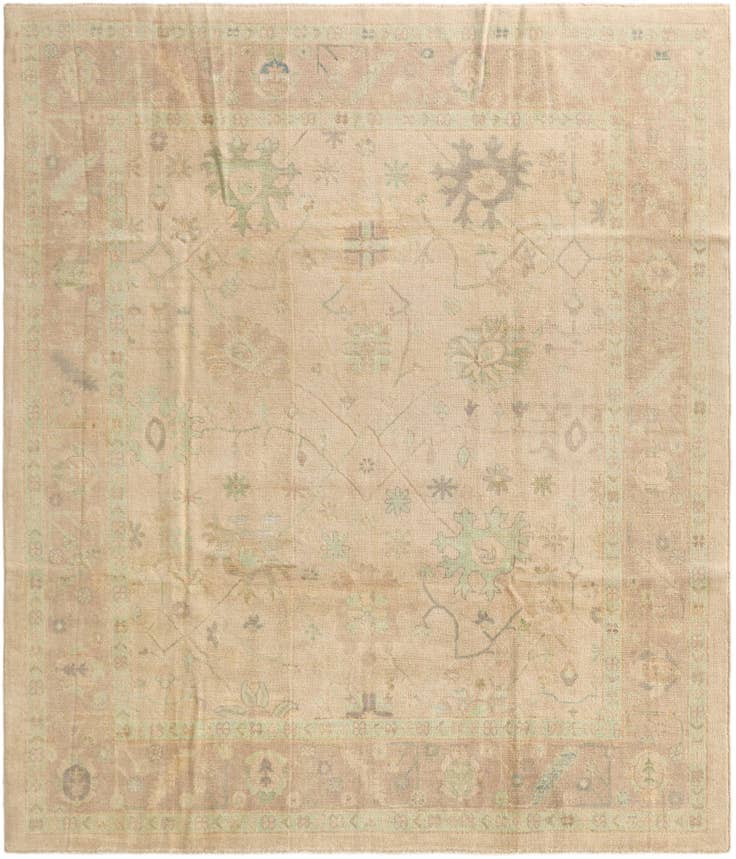 Detail image of 8' 4 x 9' 7 Hand Knotted Oushak Wool Rug