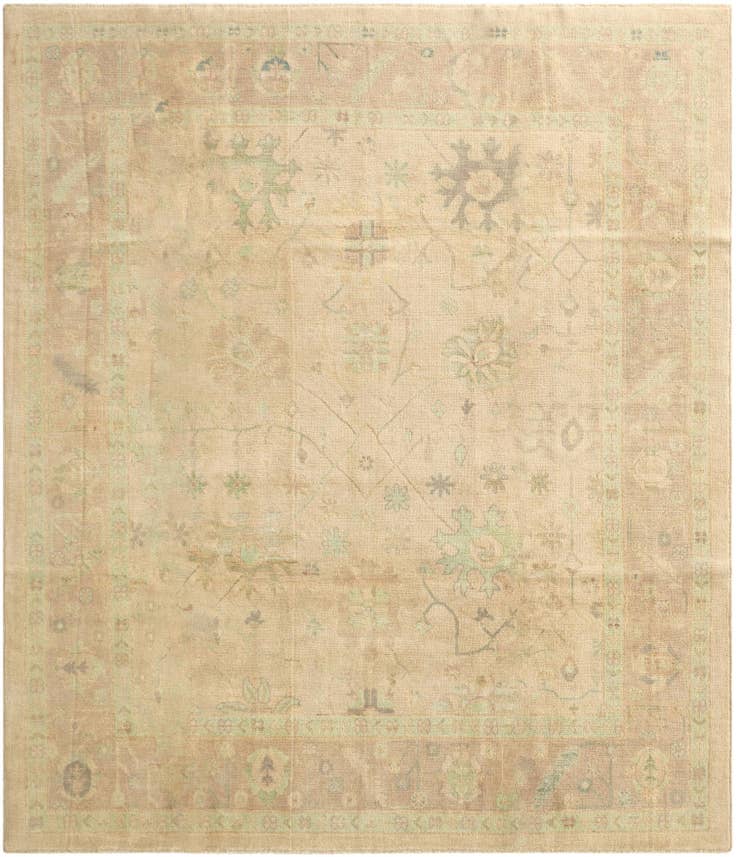 Detail image of 8' 4 x 9' 7 Hand Knotted Oushak Wool Rug