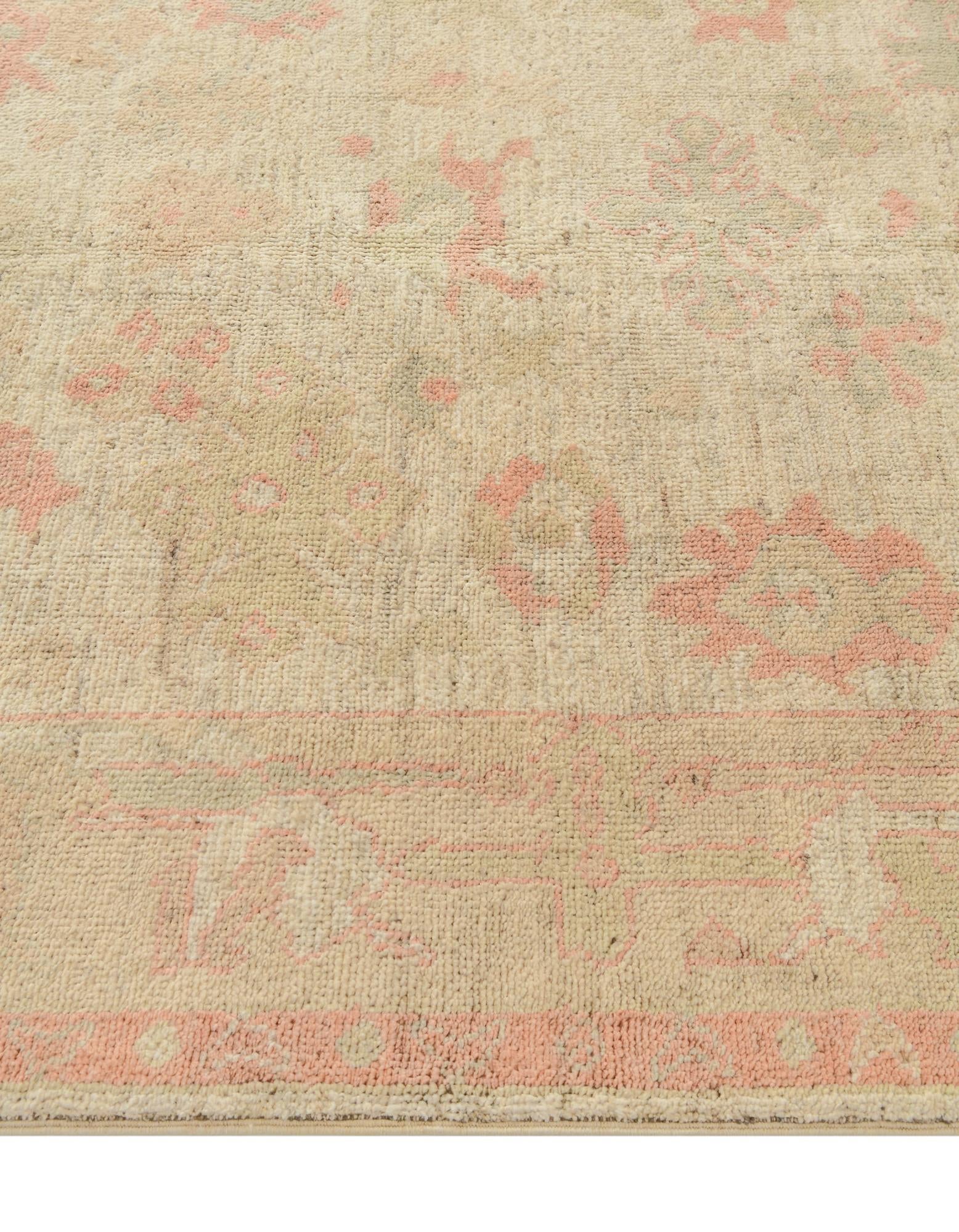 5' 2 x 6' 5 Hand Knotted Oushak Wool Rug