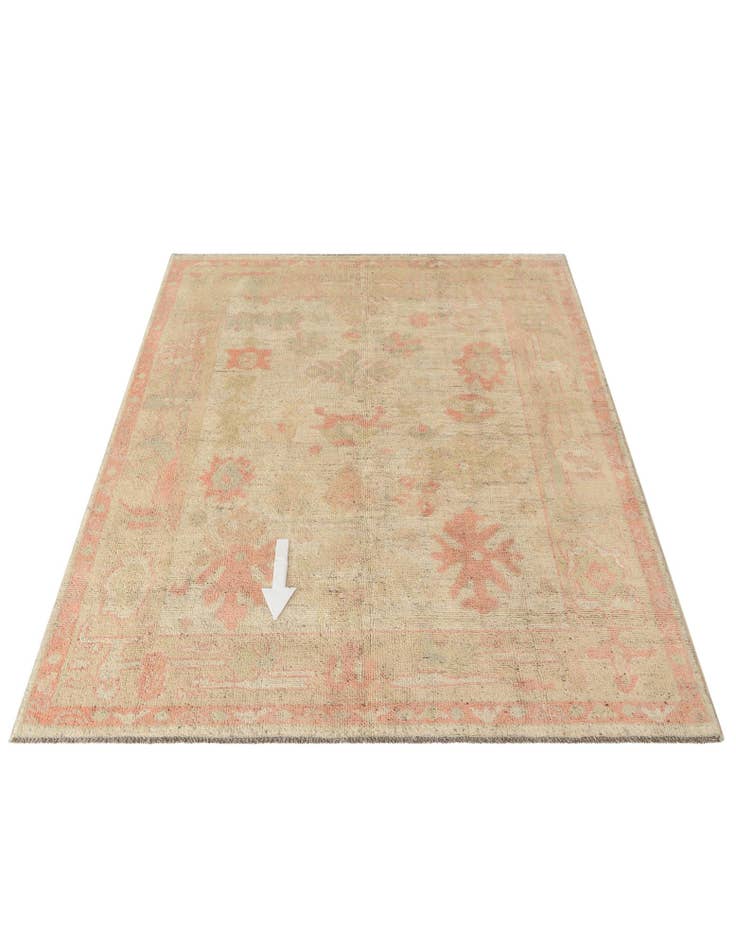 Detail image of 5' 2 x 6' 5  Hand Knotted Oushak Wool Rug