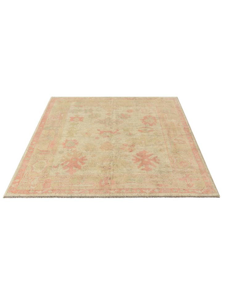 Detail image of 5' 2 x 6' 5 Hand Knotted Oushak Wool Rug