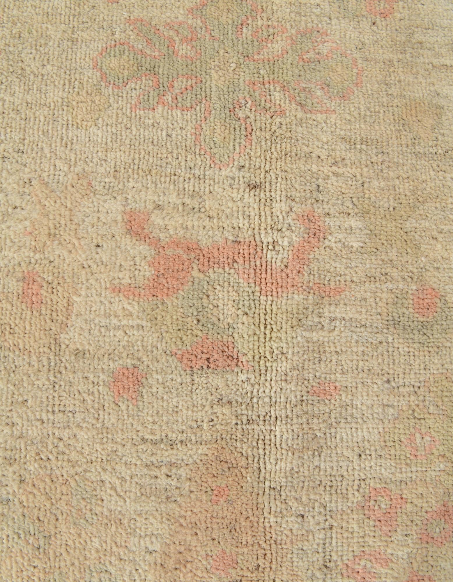 5' 2 x 6' 5 Hand Knotted Oushak Wool Rug