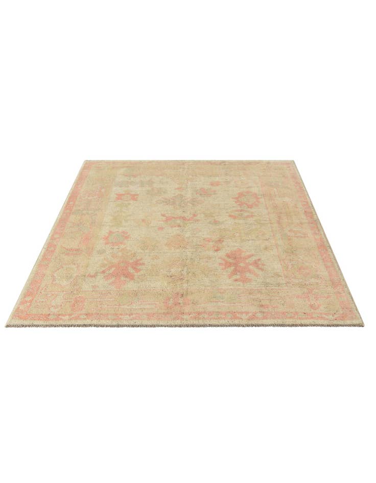 Detail image of 5' 2 x 6' 5  Hand Knotted Oushak Wool Rug