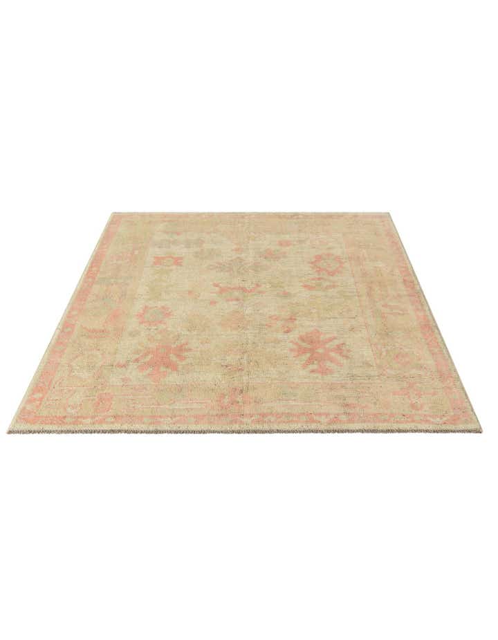5' 2 x 6' 5 Hand Knotted Oushak Wool Rug