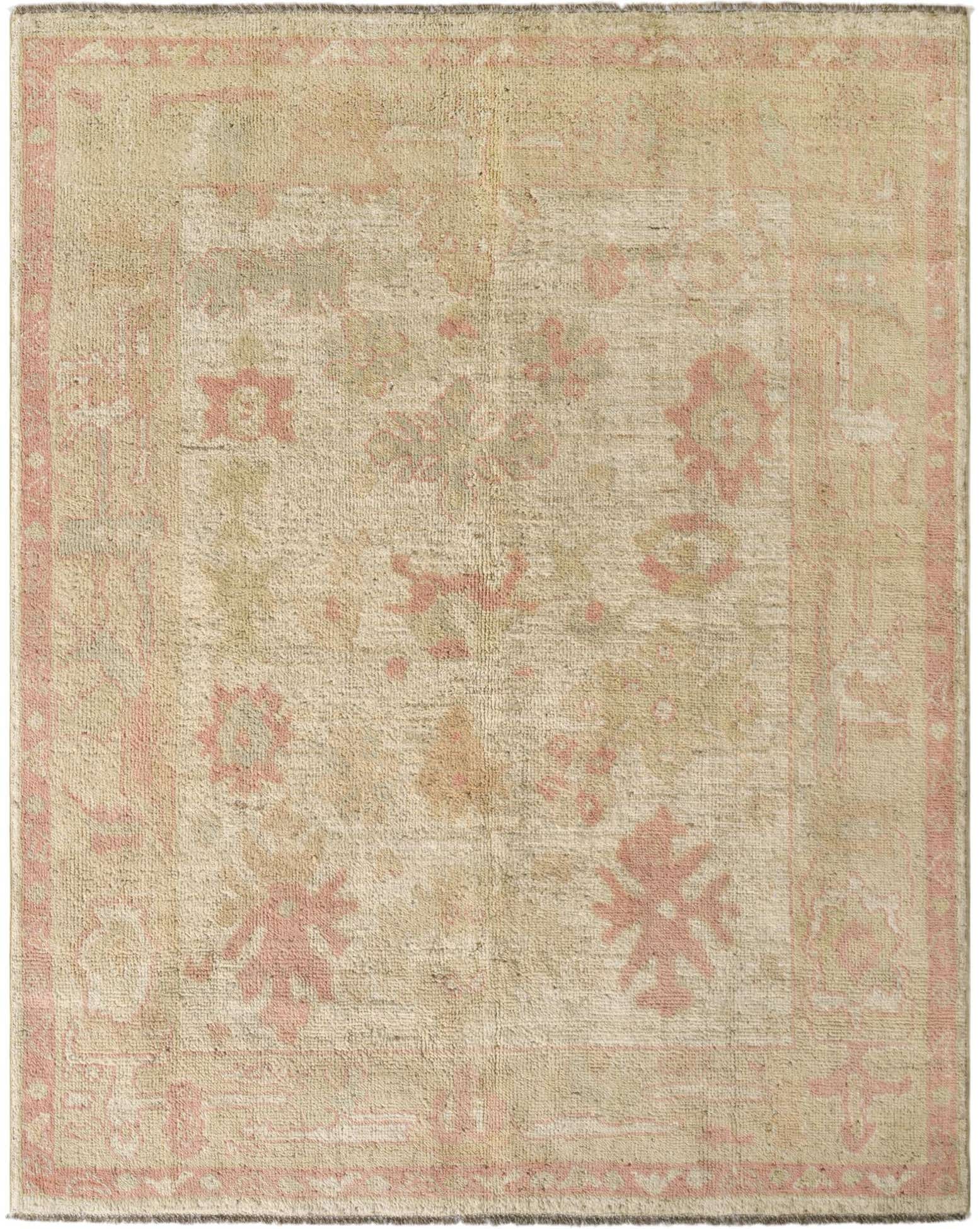 5' 2 x 6' 5 Hand Knotted Oushak Wool Rug