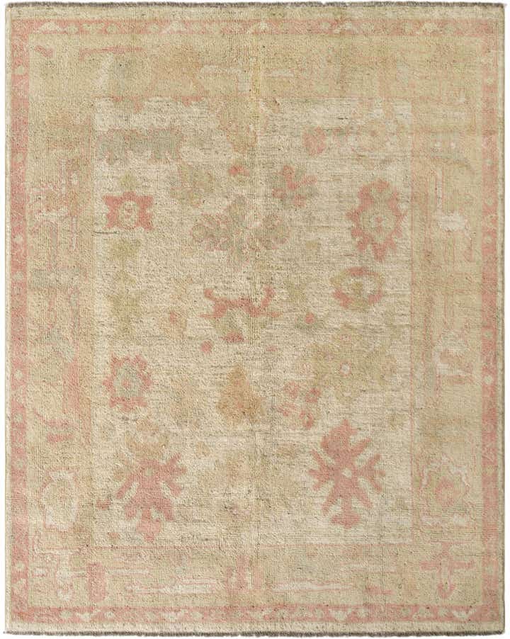 5' 2 x 6' 5 Hand Knotted Oushak Wool Rug