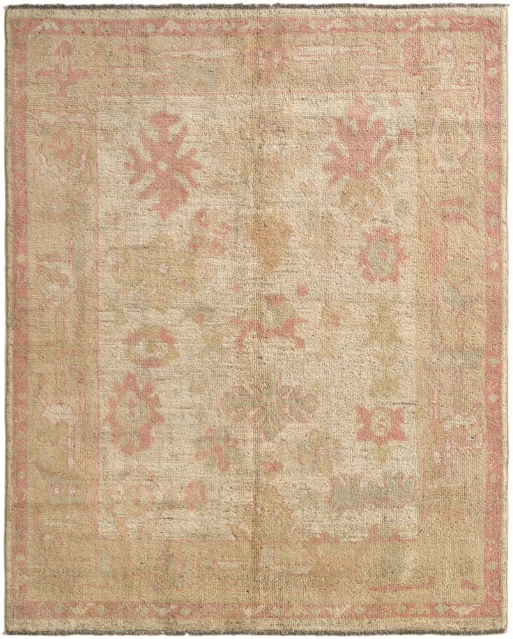 Detail image of 5' 2 x 6' 5 Hand Knotted Oushak Wool Rug