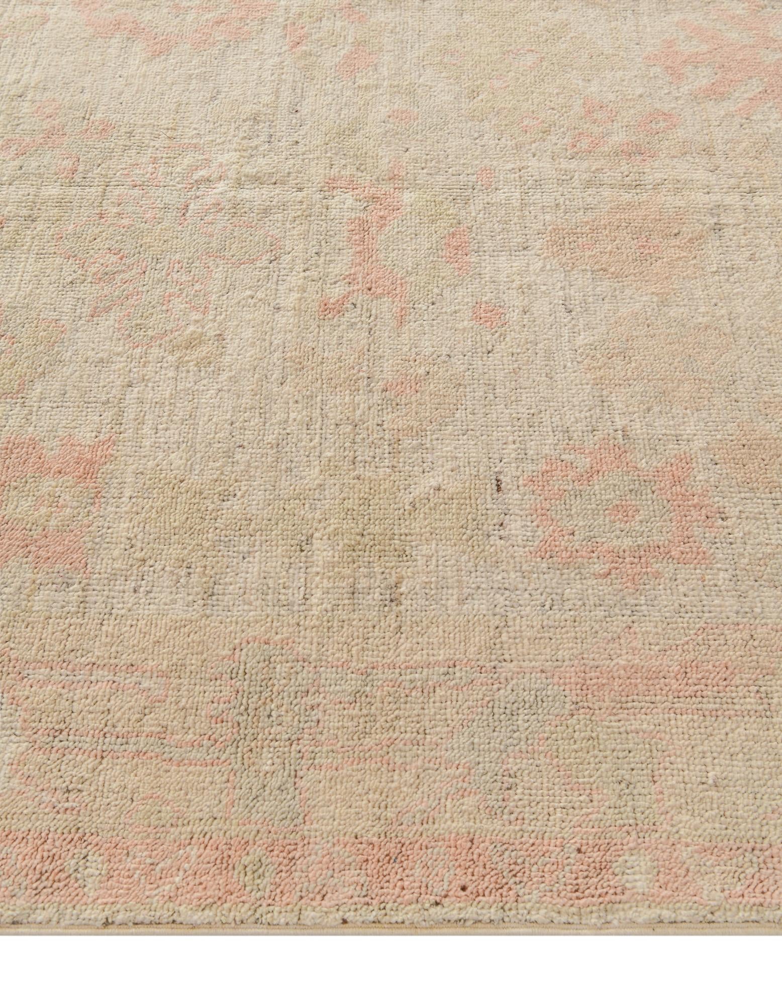 5' 1 x 6' 9 Hand Knotted Oushak Wool Rug