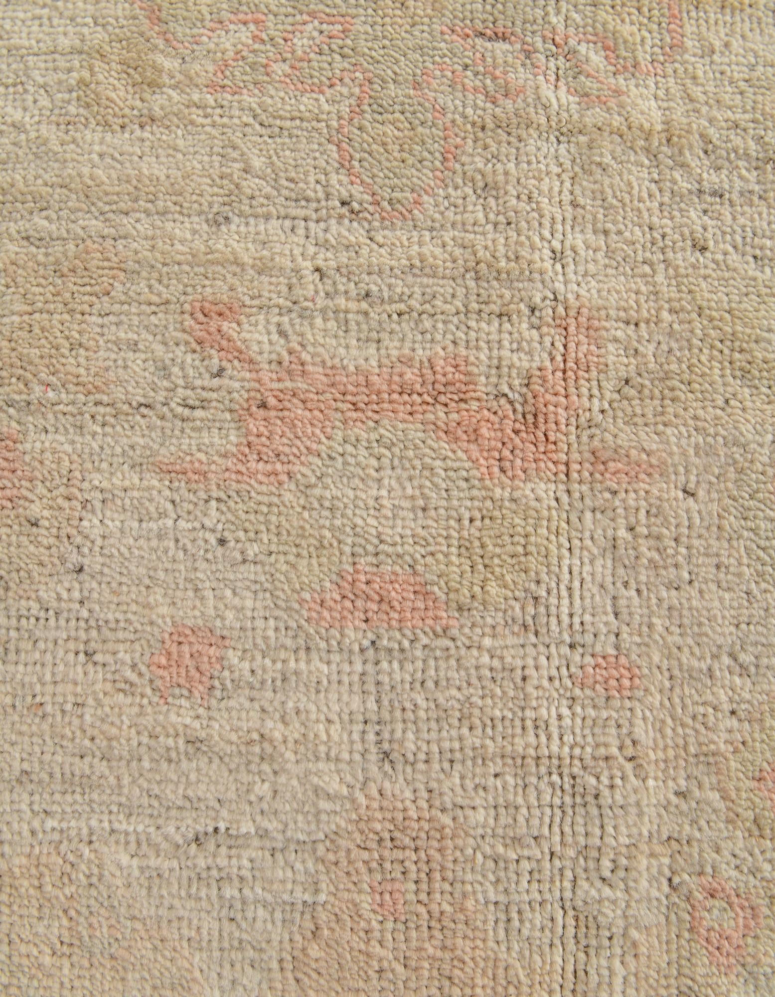 5' 1 x 6' 9 Hand Knotted Oushak Wool Rug