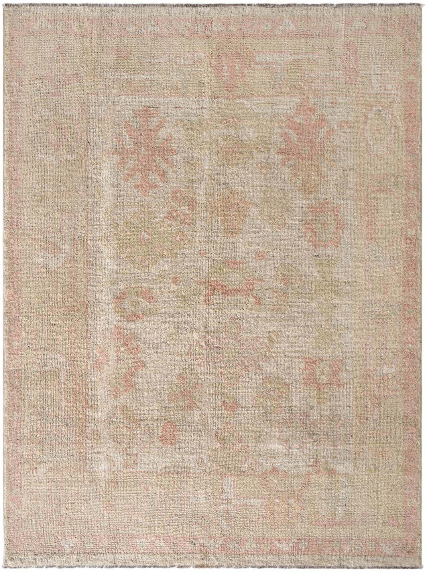 5' 1 x 6' 9  Hand Knotted Oushak Wool Rug