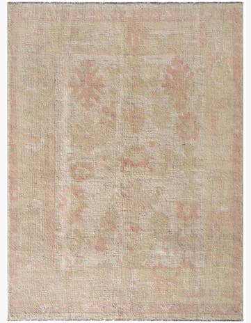 5' 1 x 6' 9 Hand Knotted Oushak Wool Rug