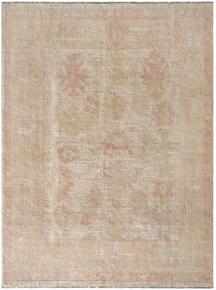 5' 1 x 6' 9 Hand Knotted Oushak Wool Rug