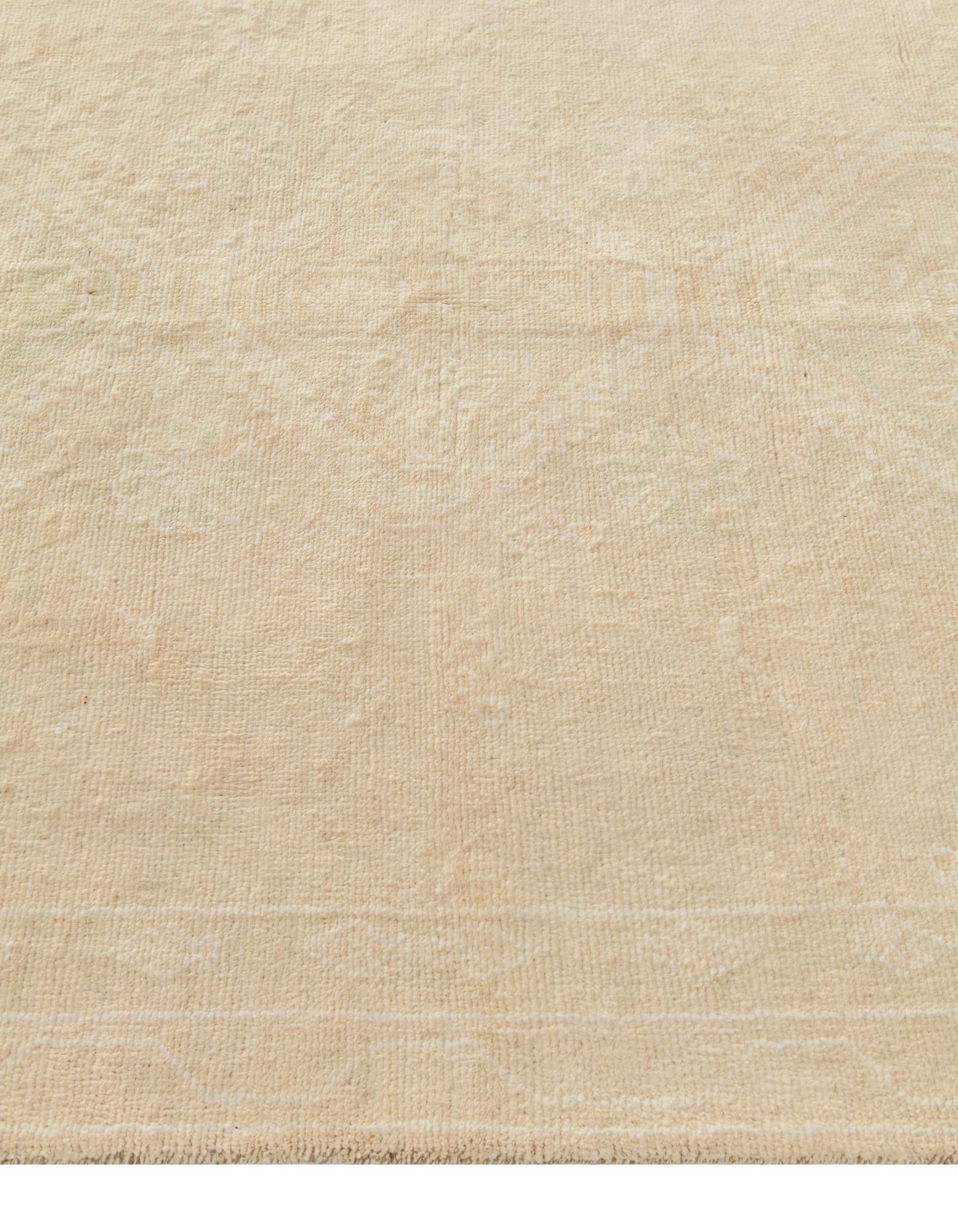 5' 1 x 6' 9 Hand Knotted Oushak Wool Rug