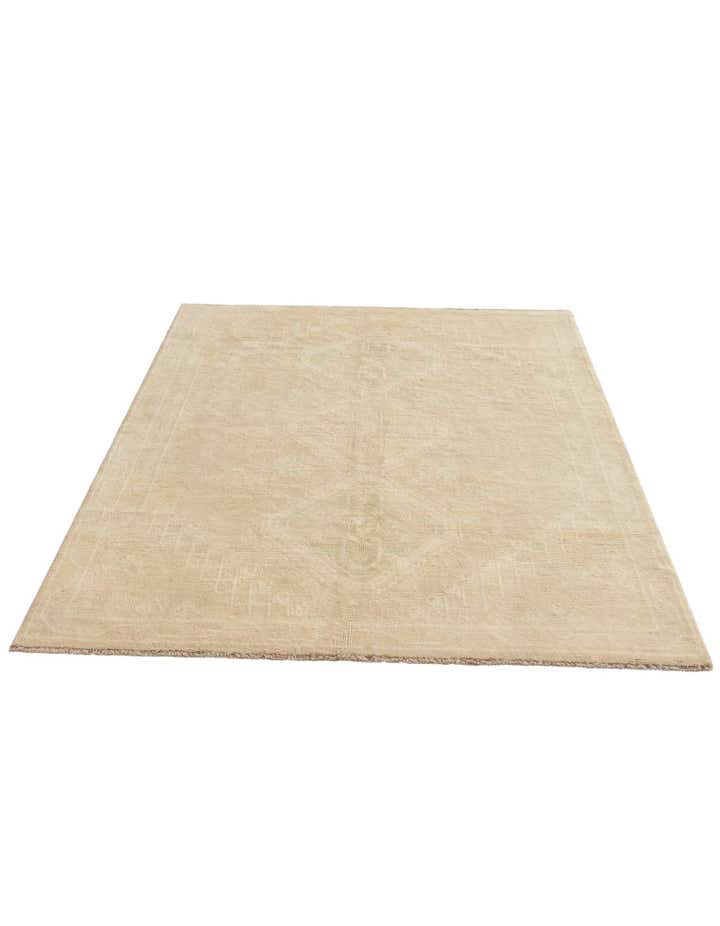 5' 1 x 6' 9 Hand Knotted Oushak Wool Rug