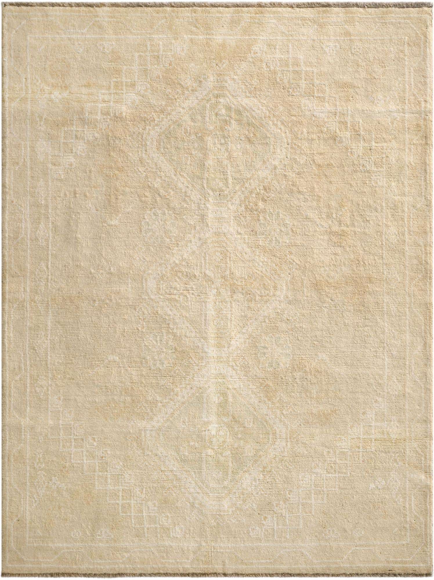5' 1 x 6' 9 Hand Knotted Oushak Wool Rug
