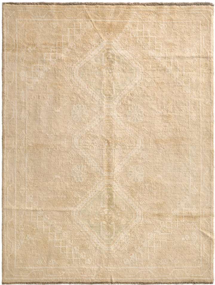 5' 1 x 6' 9 Hand Knotted Oushak Wool Rug