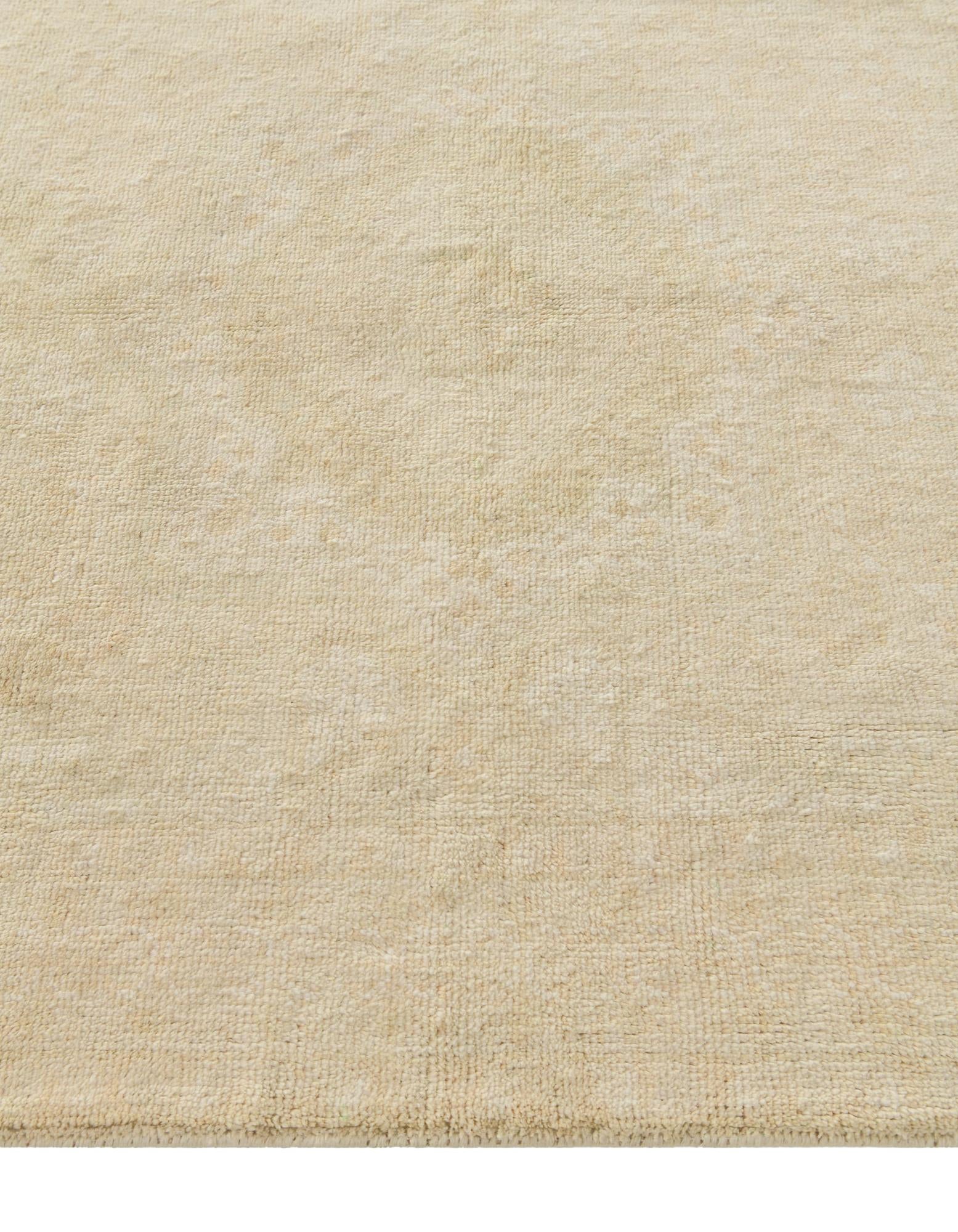 4' 2 x 6' 5 Hand Knotted Oushak Wool Rug