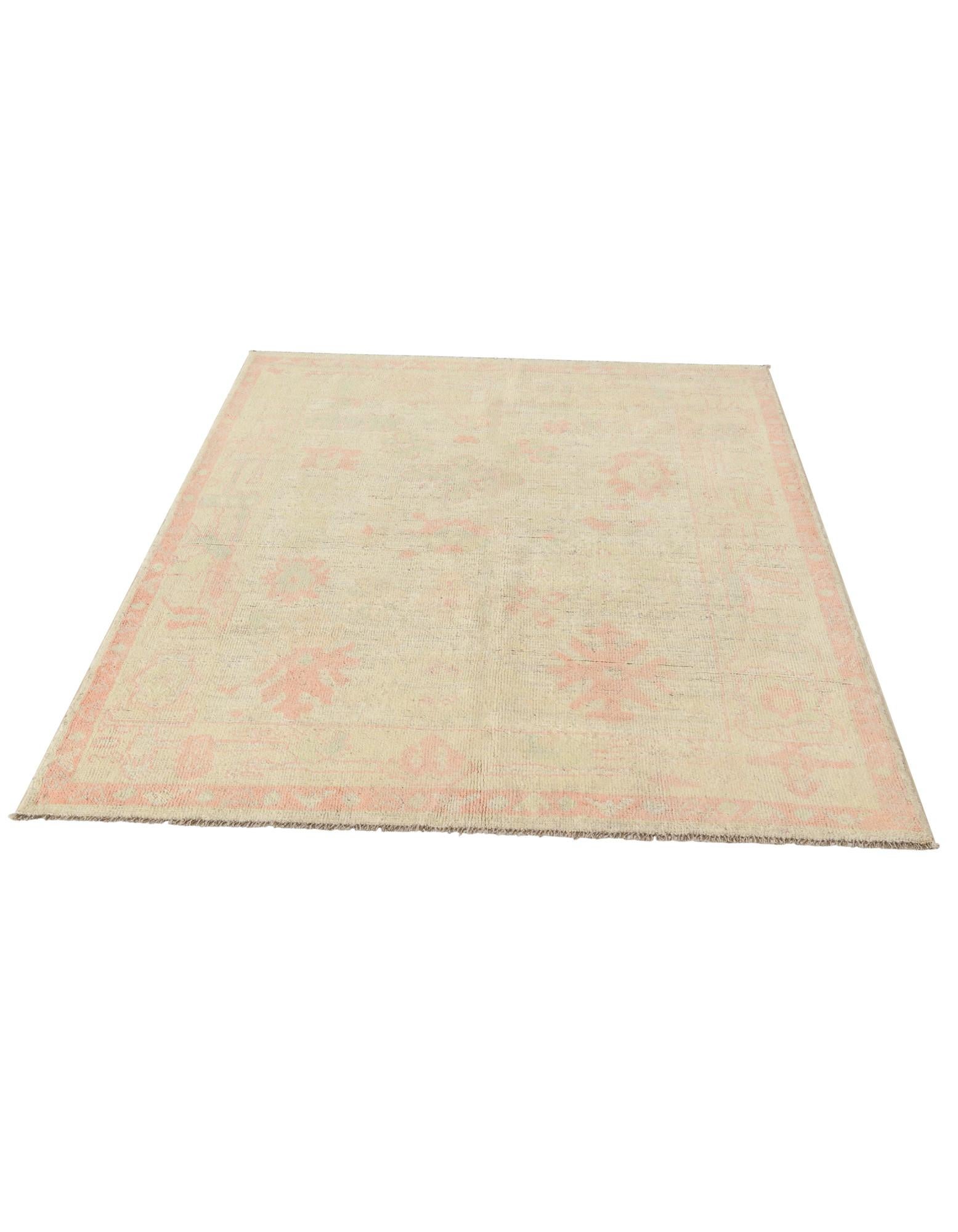5' x 6' 9 Hand Knotted Oushak Wool Rug