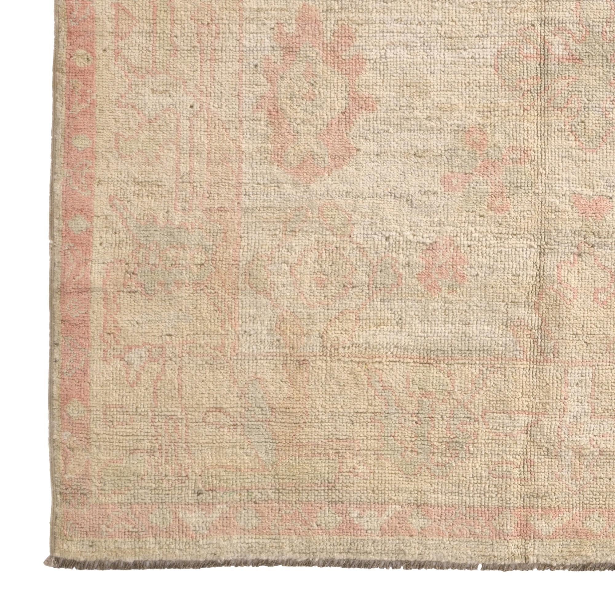 5' x 6' 9 Hand Knotted Oushak Wool Rug