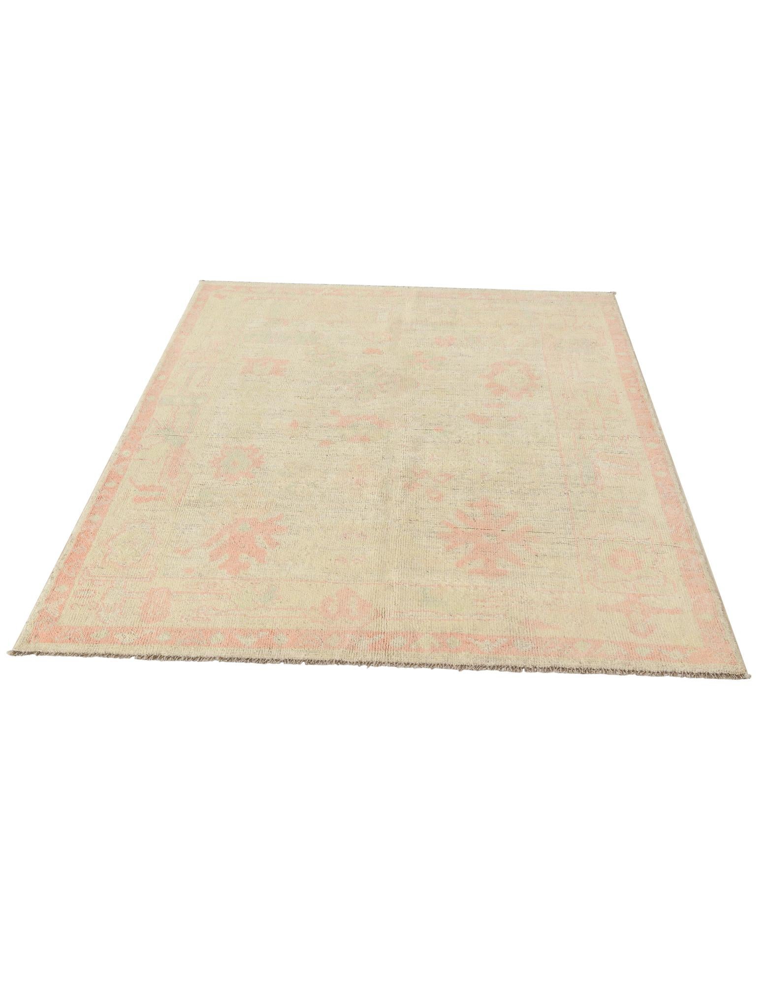 5' x 6' 9 Hand Knotted Oushak Wool Rug