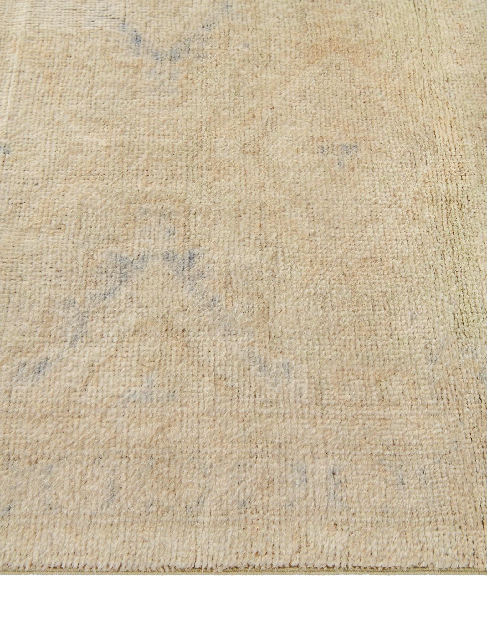 3' 2 x 5' 3 Hand Knotted Oushak Wool Rug