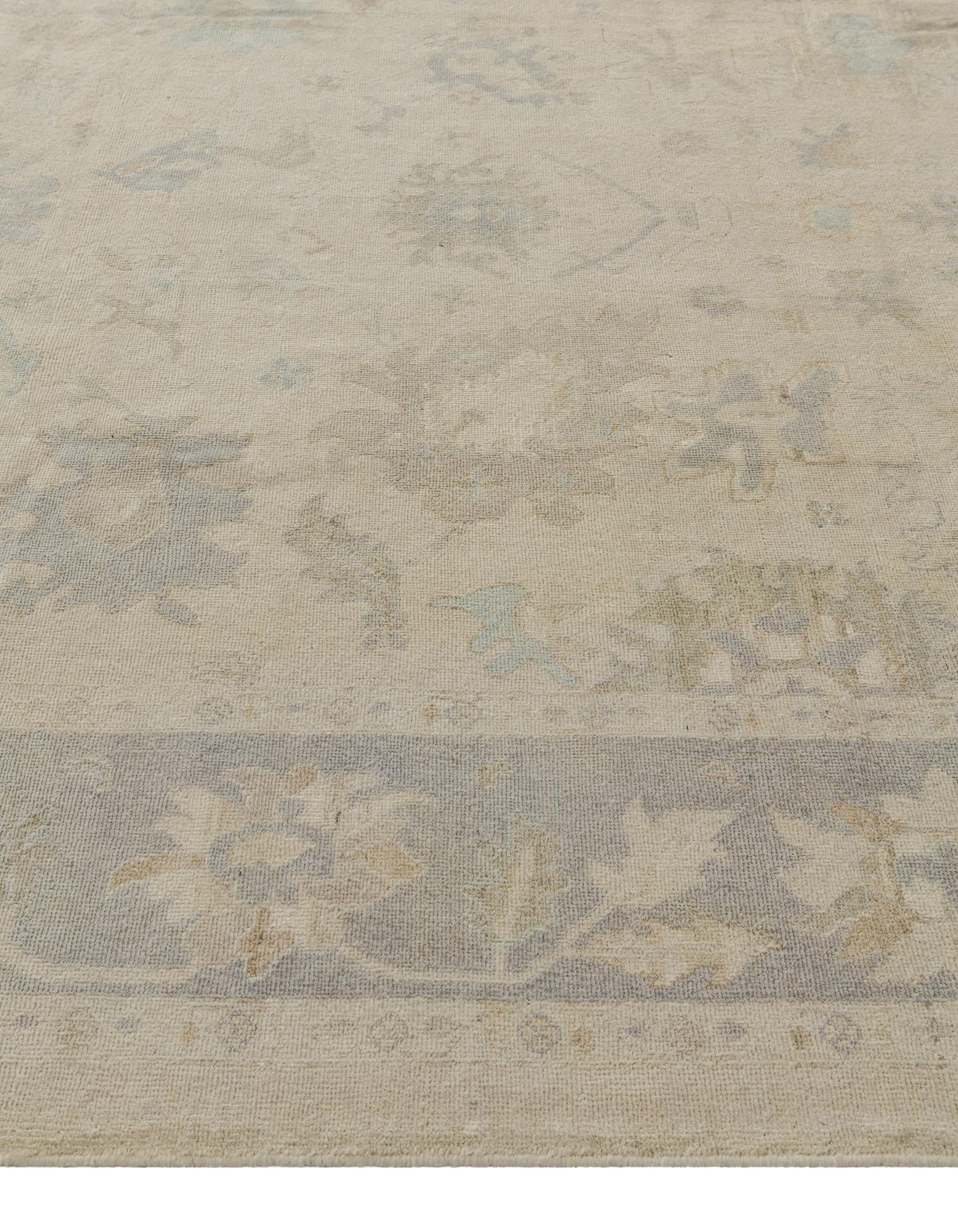 9' 2 x 11' 7 Hand Knotted Oushak Wool Rug