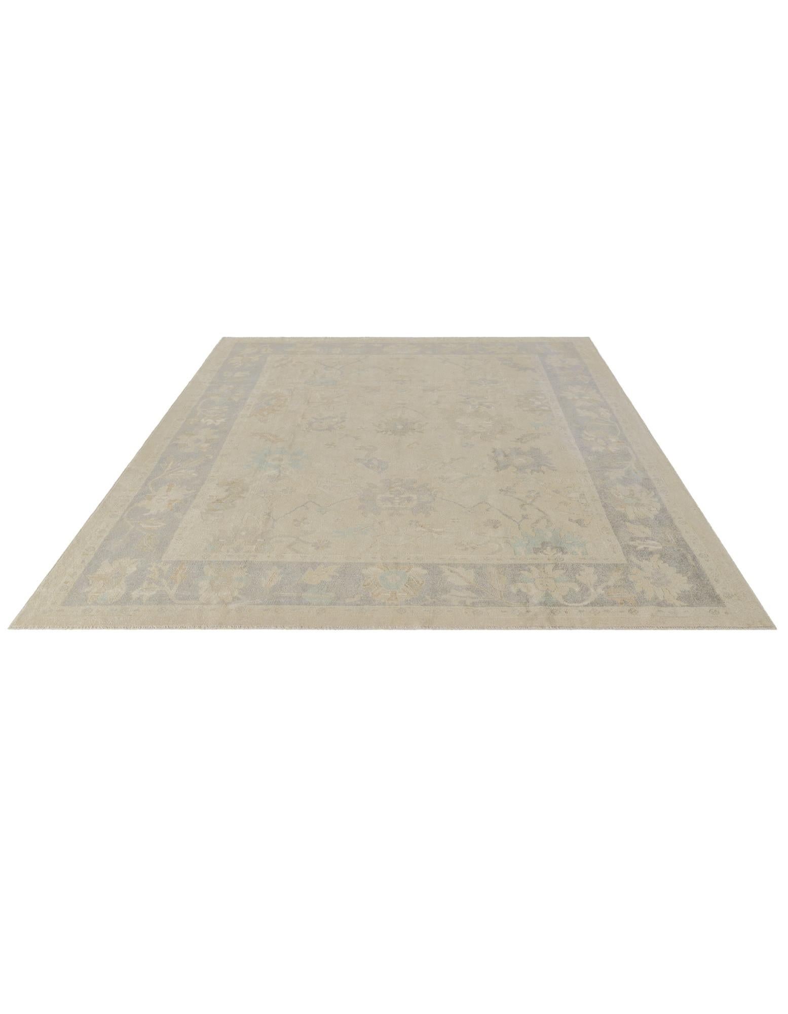 9' 2 x 11' 7 Hand Knotted Oushak Wool Rug