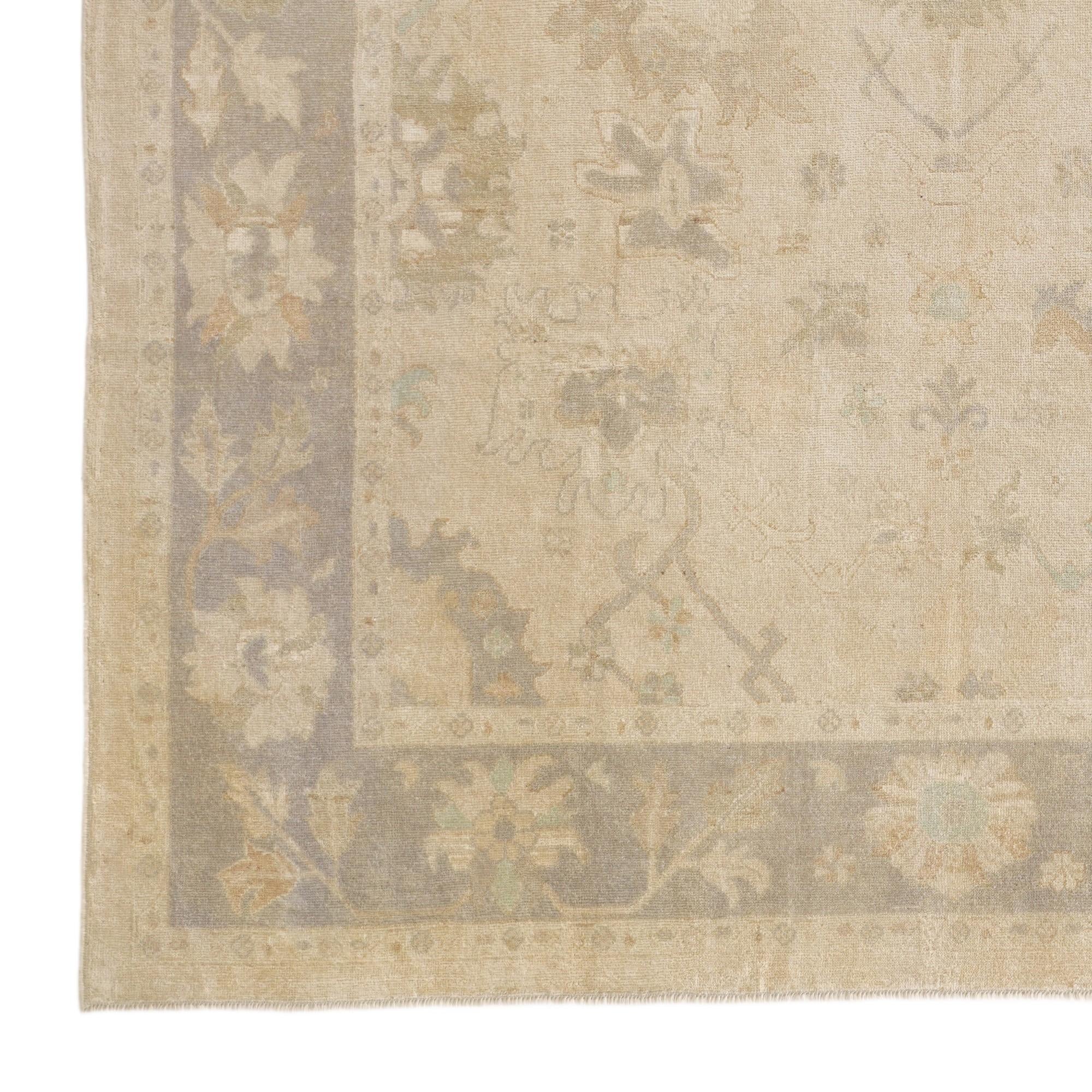 9' 2 x 11' 7 Hand Knotted Oushak Wool Rug