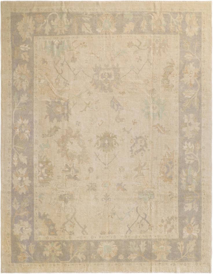 Detail image of 9' 2 x 11' 7 Hand Knotted Oushak Wool Rug
