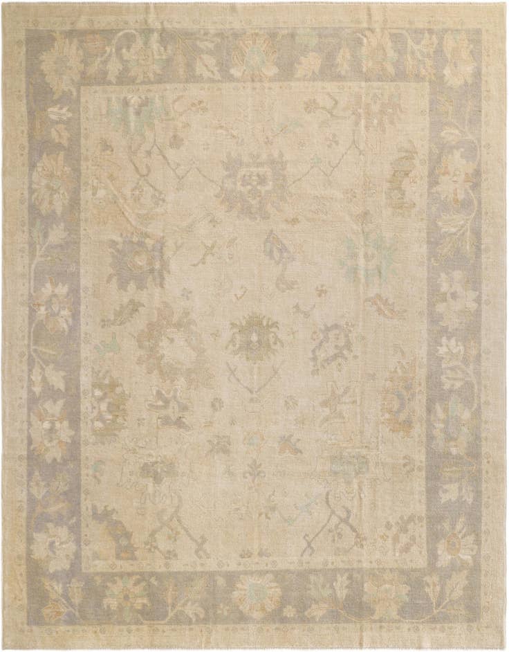 Detail image of 9' 2 x 11' 7 Hand Knotted Oushak Wool Rug