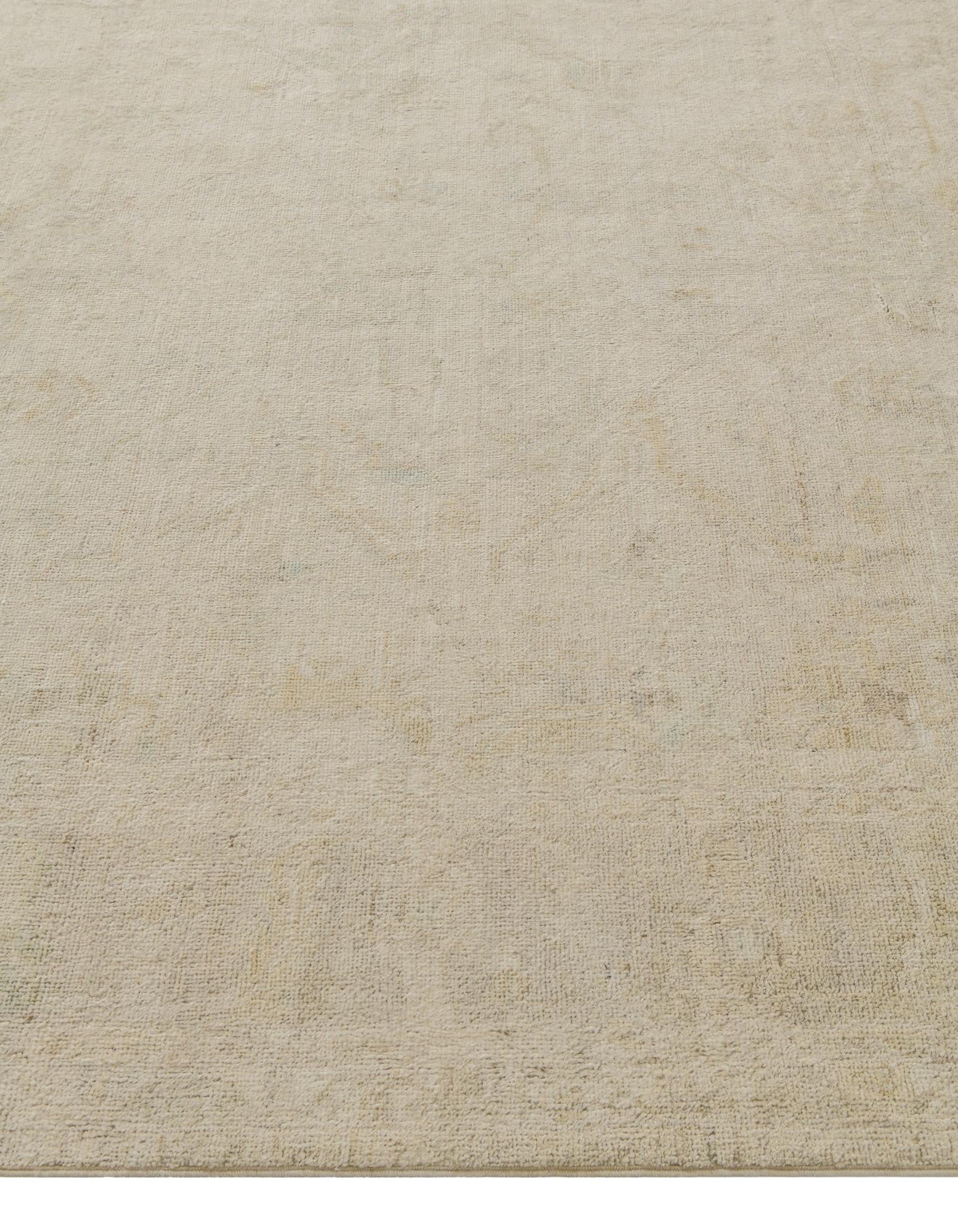8' 1 x 9' 9 Hand Knotted Oushak Wool Rug