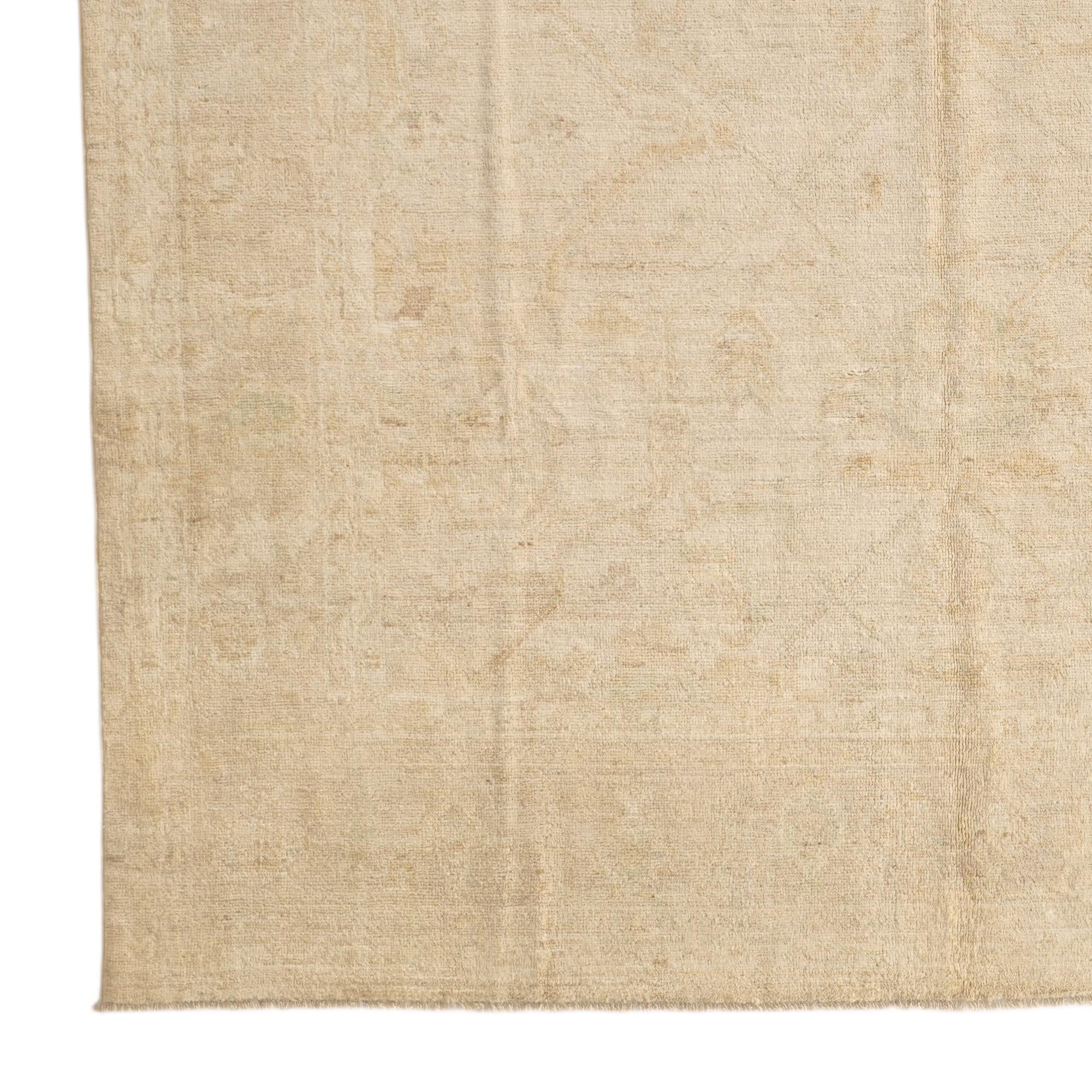 8' 1 x 9' 9 Hand Knotted Oushak Wool Rug