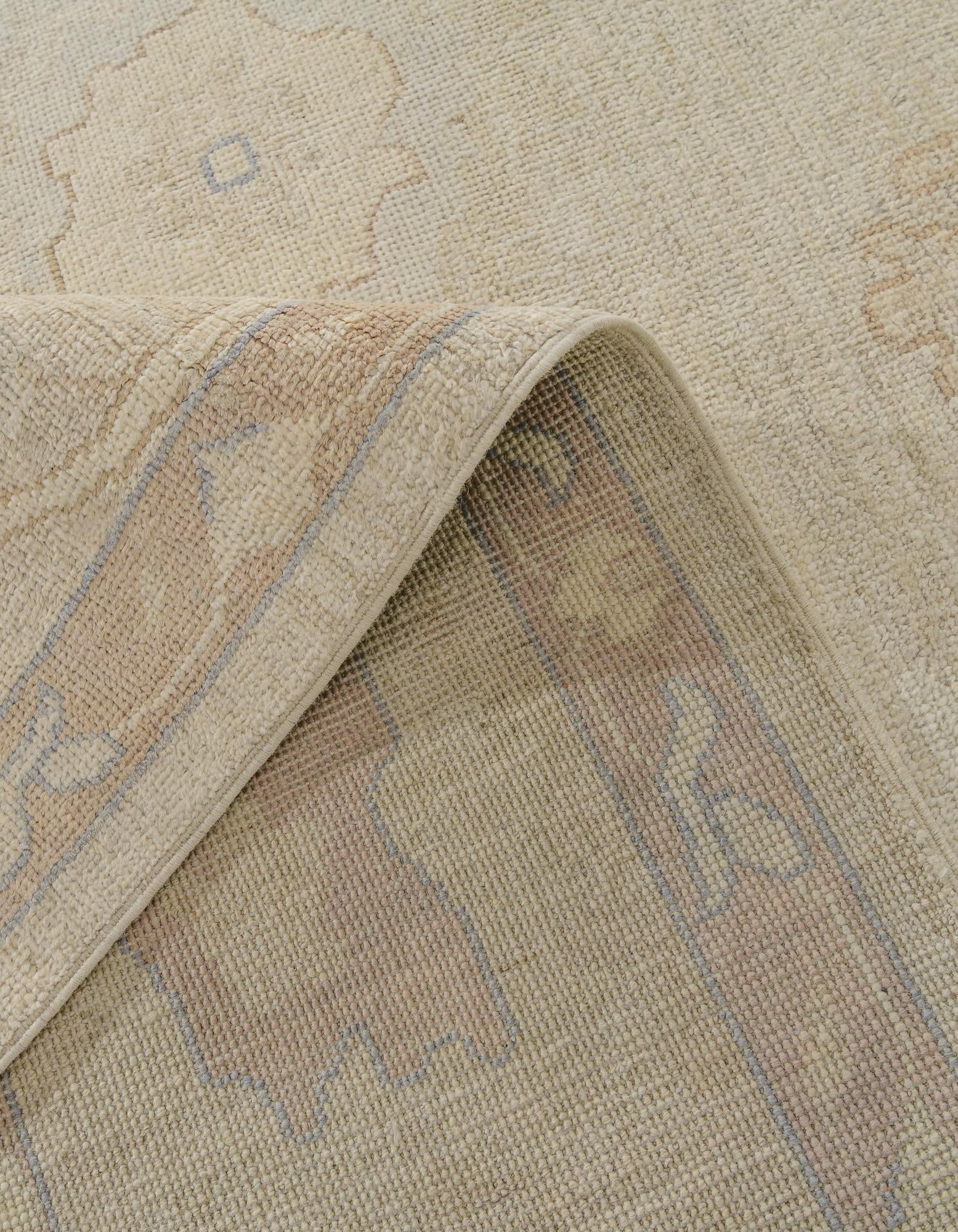 8' 11 x 11' 8 Hand Knotted Oushak Wool Rug