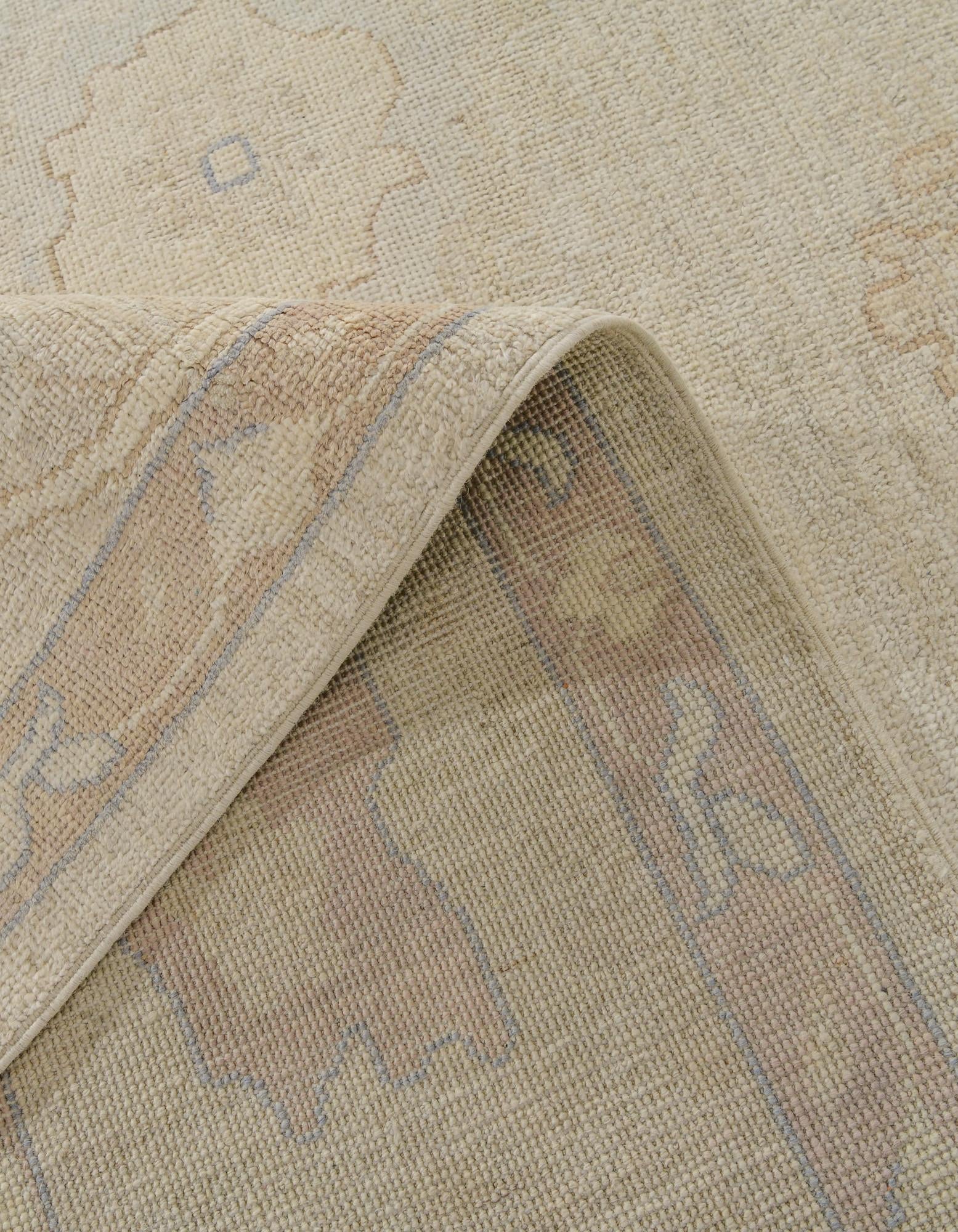 8' 11 x 11' 8 Hand Knotted Oushak Wool Rug