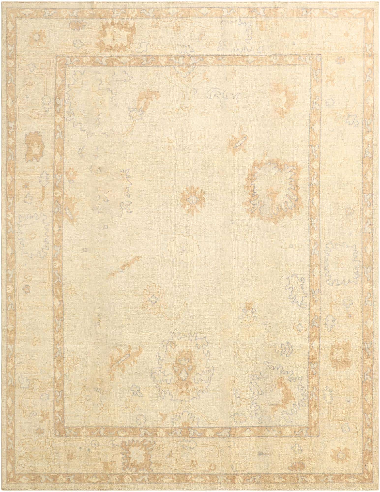 8' 11 x 11' 8 Hand Knotted Oushak Wool Rug