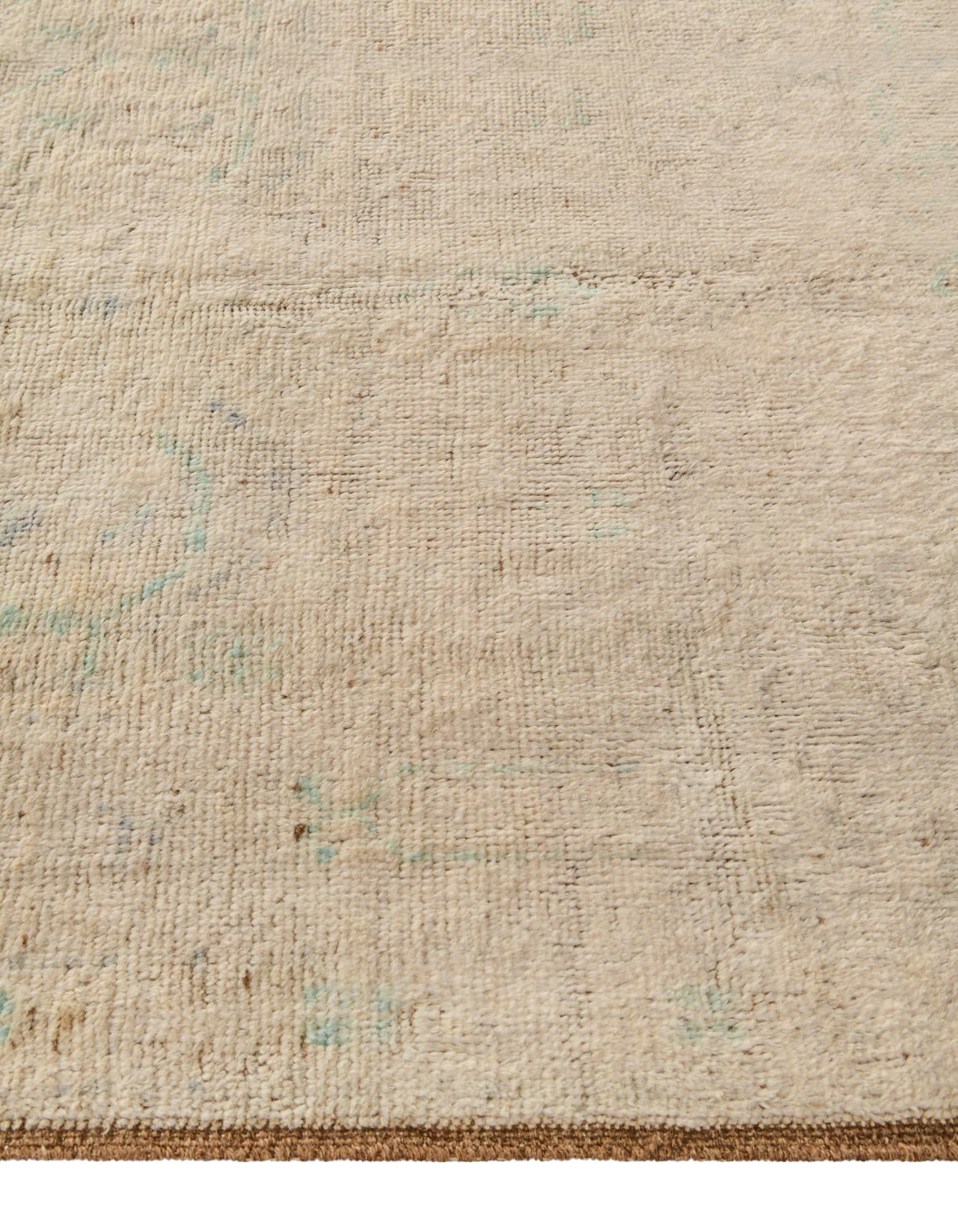 4' x 6' 1 Hand Knotted Oushak Wool Rug