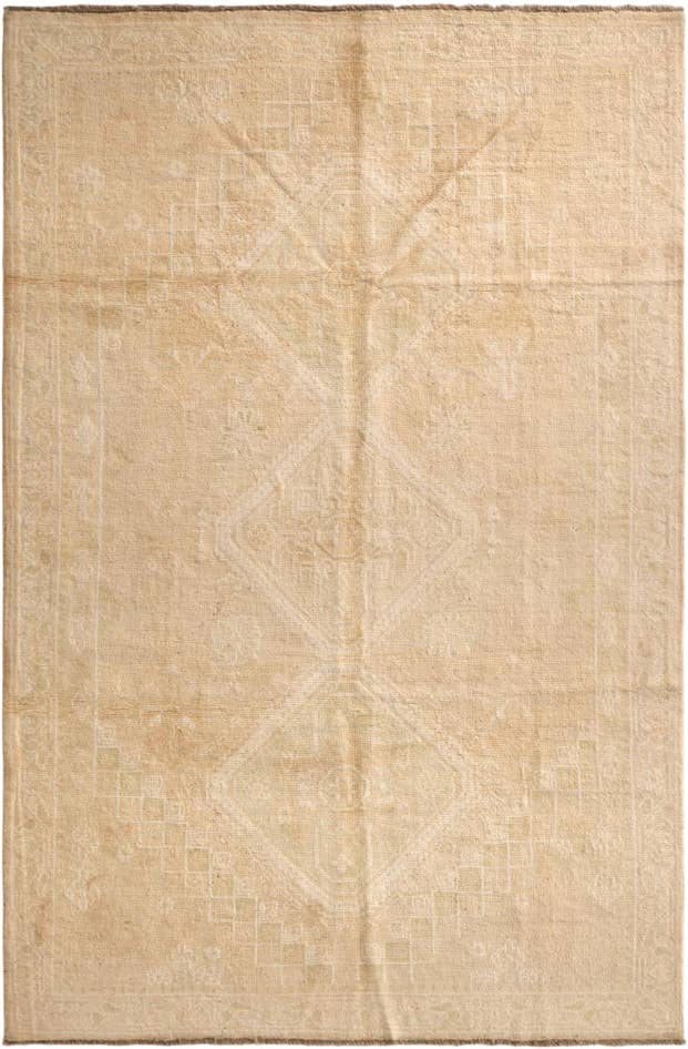 Detail image of 6' 4 x 9' 8 Hand Knotted Oushak Wool Rug