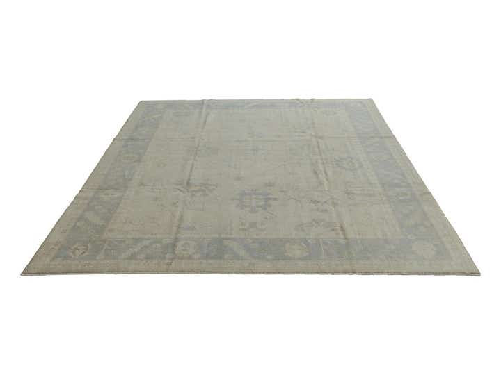 9' 1 x 11' 2 Hand Knotted Oushak Wool Rug